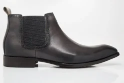 Burnished Calfskin Slip-On Boot Grey