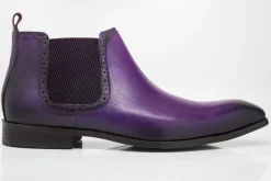 Burnished Calfskin Slip-On Boot Purple