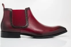 Burnished Calfskin Slip-On Boot Red