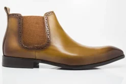 Burnished Calfskin Slip-On Boot Cognac