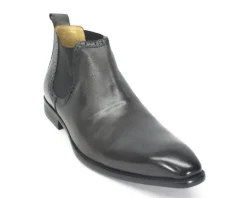 Burnished Calfskin Slip-On Boot Charcoal