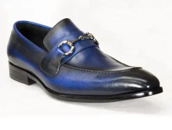 Burnished Calfskin Slip-On Loafer Blue