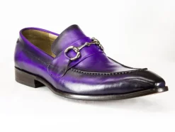 Burnished Calfskin Slip-On Loafer Purple
