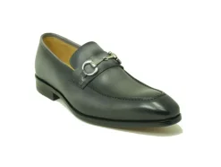 Burnished Calfskin Slip-On Loafer Grey