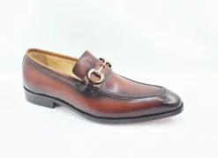 Burnished Calfskin Slip-On Loafer Whiskey