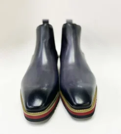 Burnished Calfskin Slip-On Boot Grey