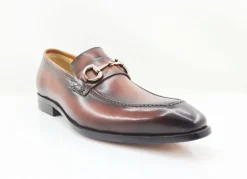 Burnished Calfskin Slip-On Loafer Whiskey