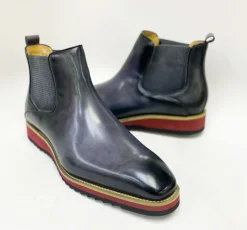 Burnished Calfskin Slip-On Boot Grey