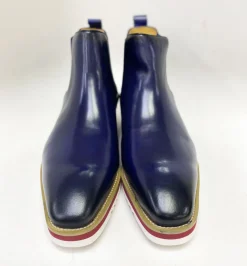 Burnished Calfskin Slip-On Boot Blue