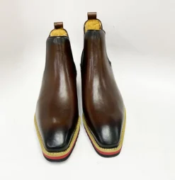Burnished Calfskin Slip-On Boot Brown
