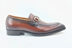 Burnished Calfskin Slip-On Loafer Whiskey