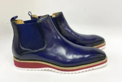 Burnished Calfskin Slip-On Boot Blue