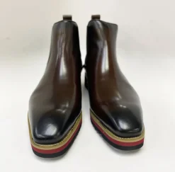 Burnished Calfskin Slip-On Boot Brown