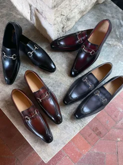 Burnished Calfskin Slip-On Loafer Whiskey