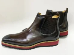 Burnished Calfskin Slip-On Boot Brown