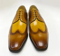 Burnished Leather Lace-Up Shoe Tan/Cognac