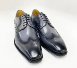 Burnished Leather Lace-Up Shoe Grey