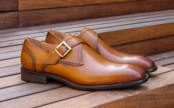Burnished Leather Monkstrap Cognac