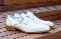 Burnished Leather Monkstrap White