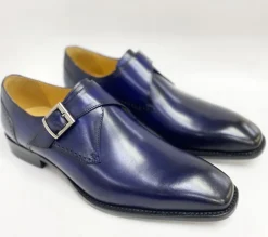 Burnished Leather Monkstrap Blue