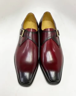 Burnished Leather Monkstrap Burgundy