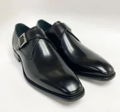 Burnished Leather Monkstrap Black