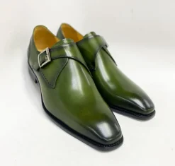 Burnished Leather Monkstrap Olive