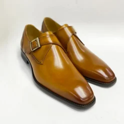 Burnished Leather Monkstrap Cognac