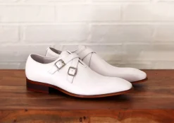 Calfskin Cross Strap Loafer White