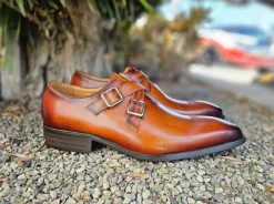 Calfskin Cross Strap Loafer Cognac