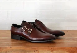 Calfskin Cross Strap Loafer Chestnut