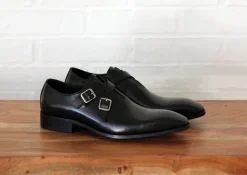 Calfskin Cross Strap Loafer Black