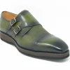 Calfskin Double Monkstrap Shoe Olive