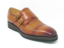 Calfskin Double Monkstrap Shoe Cognac
