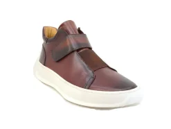 Calfskin High Top Sneaker Whiskey
