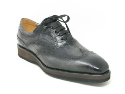 Calfskin Lace-Up Oxford Grey