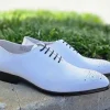 Calfskin Lace-Up Oxford White