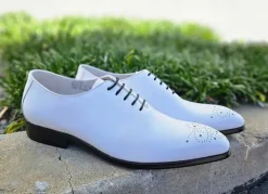Calfskin Lace-Up Oxford White