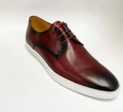 Calfskin Lace-Up Sneaker Burgundy