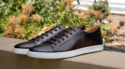 Calfskin Lace-Up Sneaker Chestnut