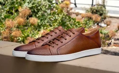 Calfskin Lace-Up Sneaker Cognac