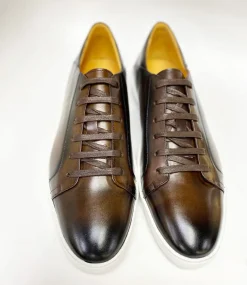 Calfskin Lace-Up Sneaker Chestnut