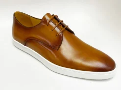 Calfskin Lace-Up Sneaker Cognac