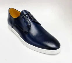 Calfskin Lace-Up Sneaker Navy