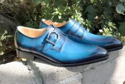 Calfskin Monkstrap Blue