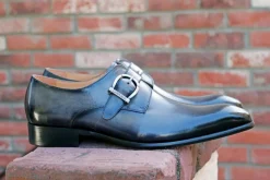 Calfskin Monkstrap Grey