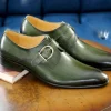 Calfskin Monkstrap Olive