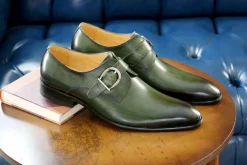 Calfskin Monkstrap Olive
