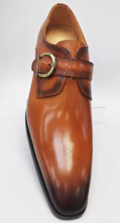 Calfskin Monkstrap Rust/Tan