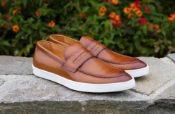 Calfskin Slip On Loafer Cognac